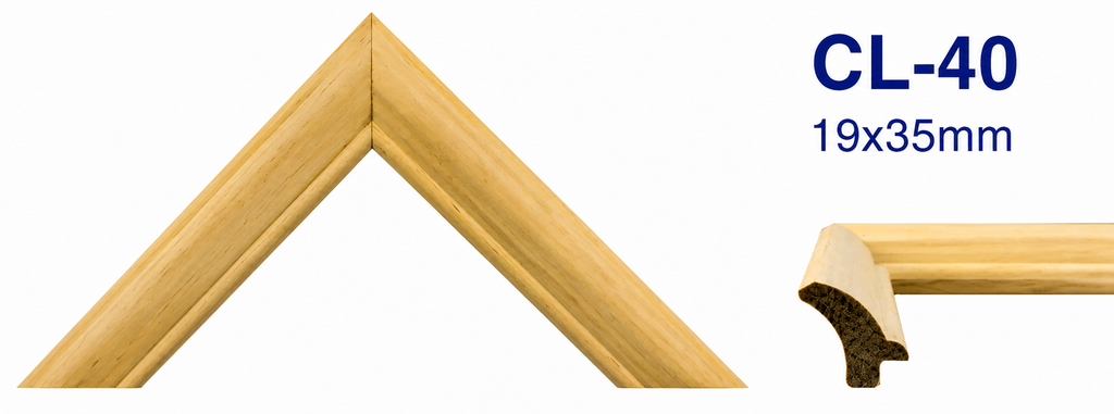 Moldura de madera lisa para marco CL40 – Kit de 4 piezas