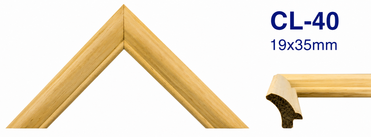 Moldura de madera lisa para marco CL40 – Kit de 4 piezas