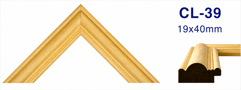Moldura de madera lisa para marco CL39 – Kit de 4 piezas