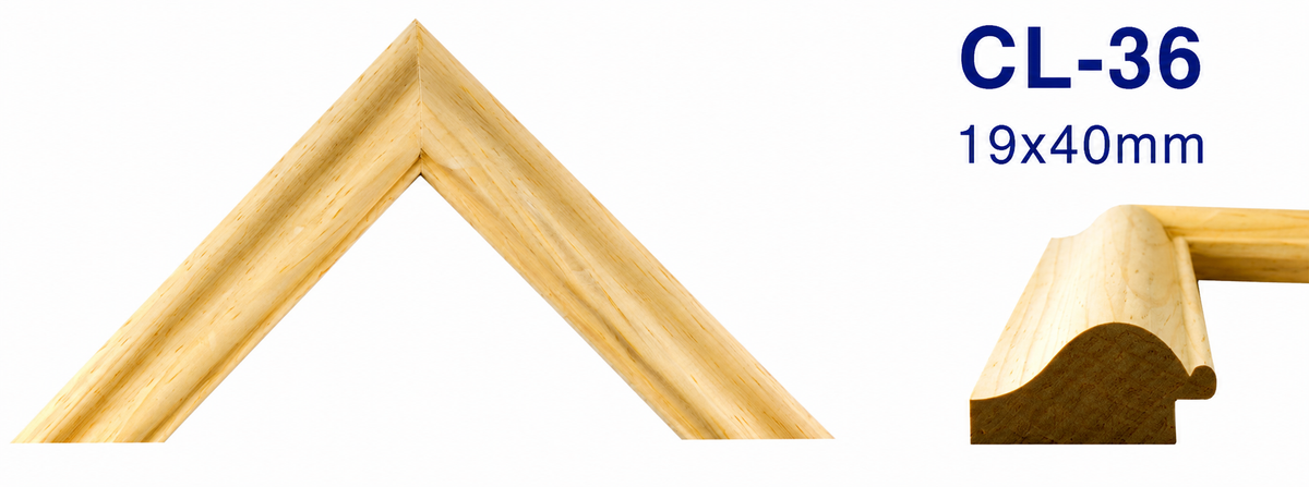 Moldura de madera lisa para marco CL36 – Kit de 4 piezas