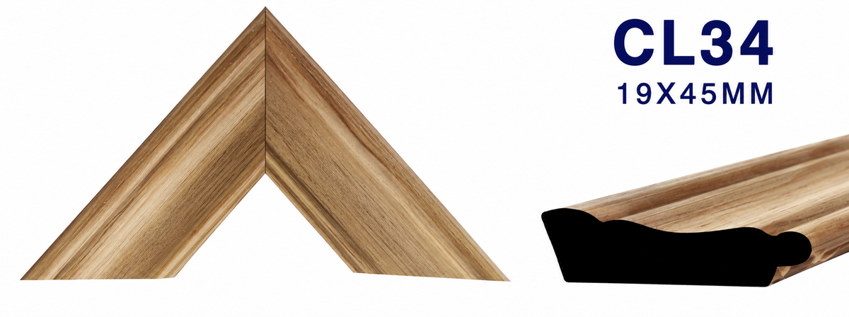 Moldura de madera lisa para marco CL34 – Kit de 4 piezas