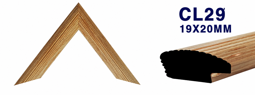 Moldura de madera lisa para marco CL29 – Kit de 4 piezas