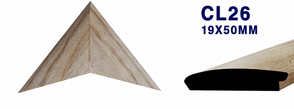 Moldura de madera lisa para marco CL26 – Kit de 4 piezas