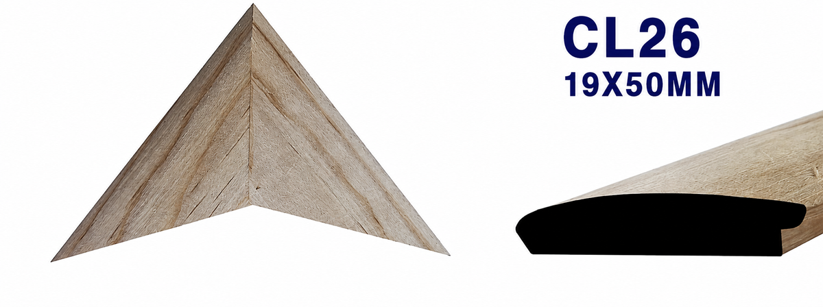 Moldura de madera lisa para marco CL26 – Kit de 4 piezas