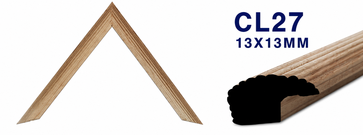 Moldura de madera lisa para marco CL27 – Kit de 4 piezas