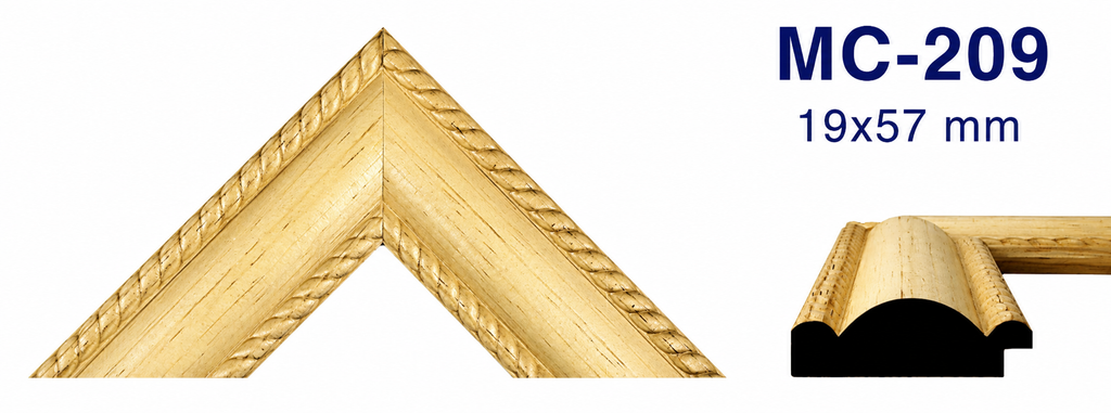 Moldura de madera grabada para marco MC209 – Kit de 4 piezas