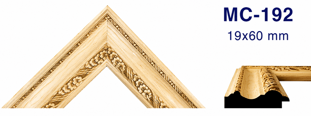 Moldura de madera grabada para marco MC192 – Kit de 4 piezas