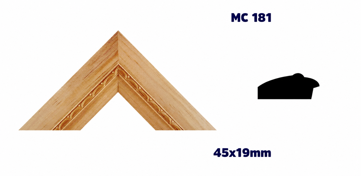 Moldura de madera grabada para marco MC181 – Kit de 4 piezas