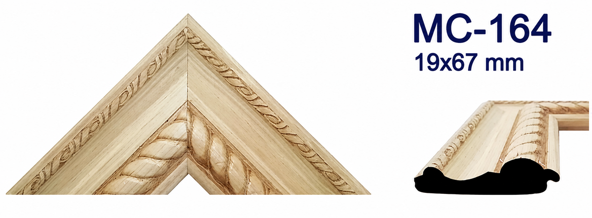 Moldura de madera grabada para marco MC164 – Kit de 4 piezas