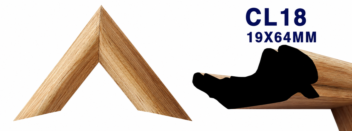 Moldura de madera lisa para marco CL18 – Kit de 4 piezas