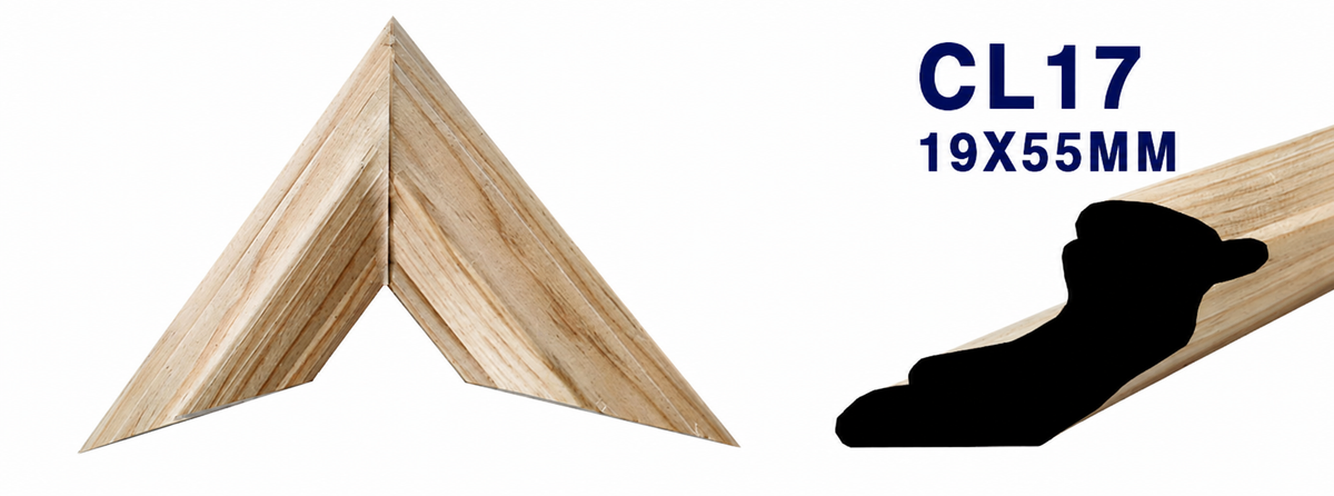 Moldura de madera lisa para marco CL17 – Kit de 4 piezas