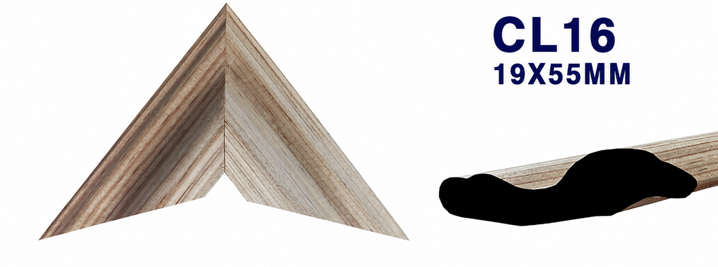 Moldura de madera lisa para marco CL16 – Kit de 4 piezas