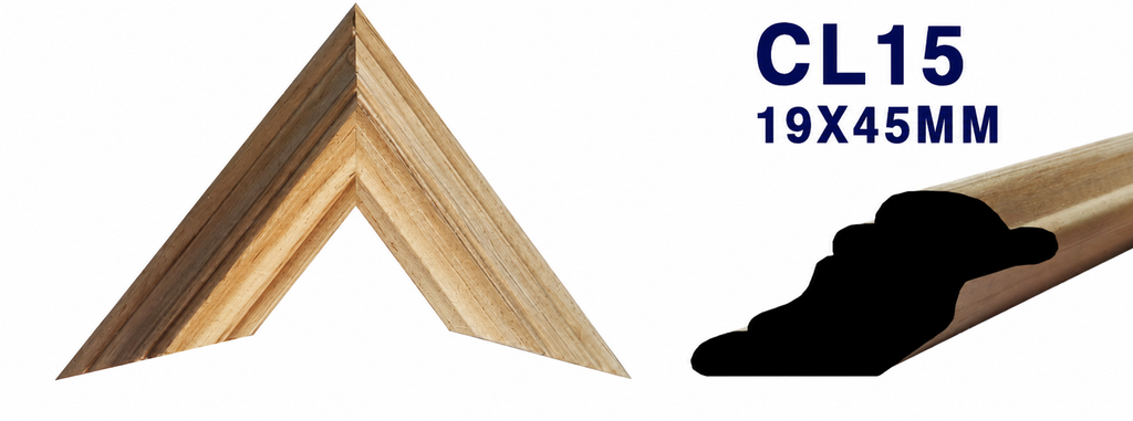 Moldura de madera lisa para marco CL15 – Kit de 4 piezas