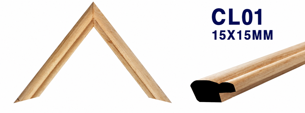 Moldura de madera lisa para marco CL01 – Kit de 4 piezas