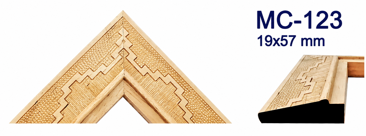 Moldura de madera grabada para marco MC123 – Kit de 4 piezas