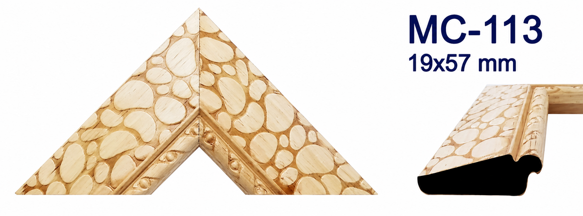 Moldura de madera grabada para marco MC113 – Kit de 4 piezas
