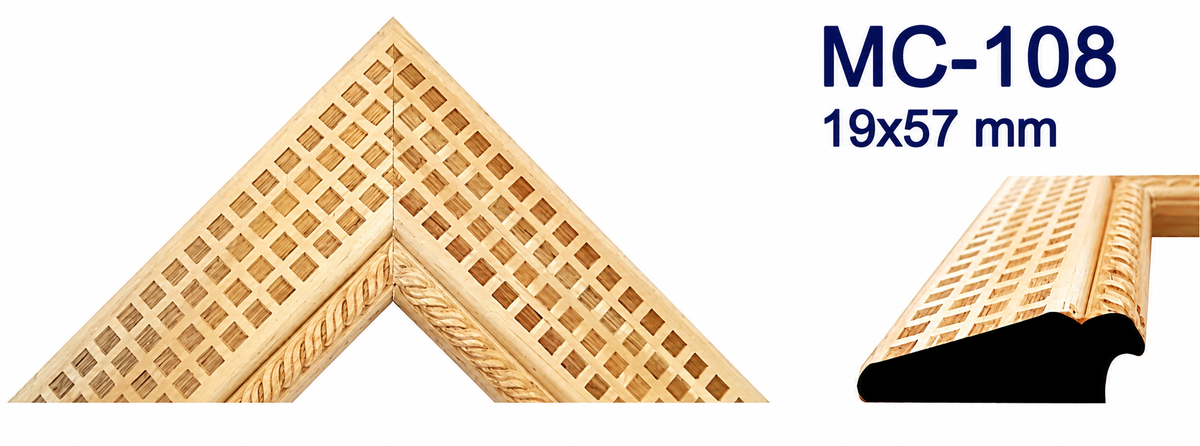 Moldura de madera grabada para marco MC108 – Kit de 4 piezas