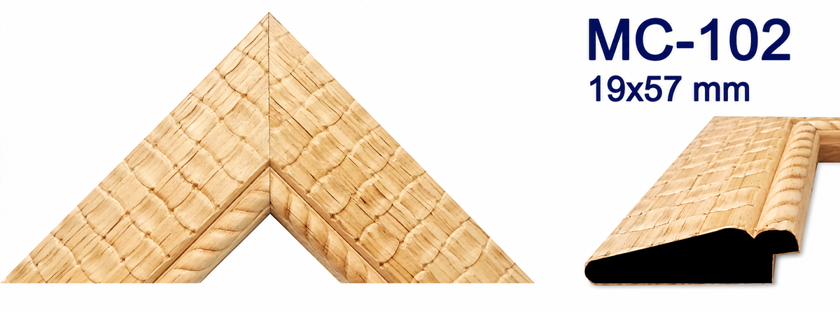 Moldura de madera grabada para marco MC102 – Kit de 4 piezas