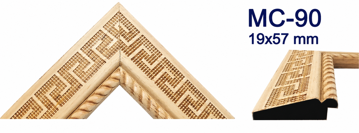 Moldura de madera grabada para marco MC90 – Kit de 4 piezas