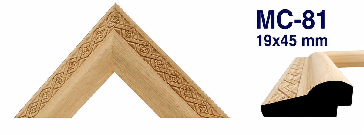 Moldura de madera grabada para marco MC81 – Kit de 4 piezas