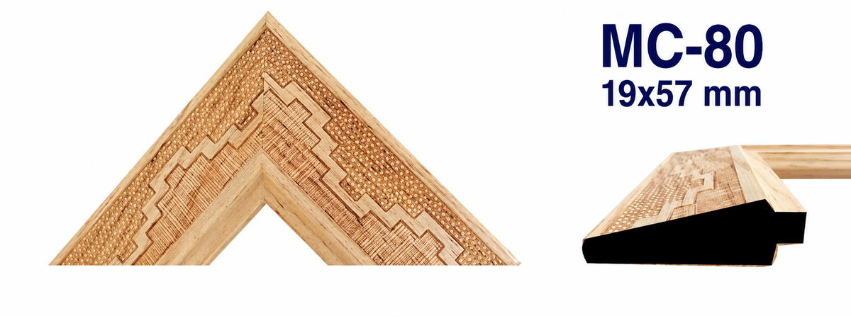 Moldura de madera grabada para marco MC80 – Kit de 4 piezas