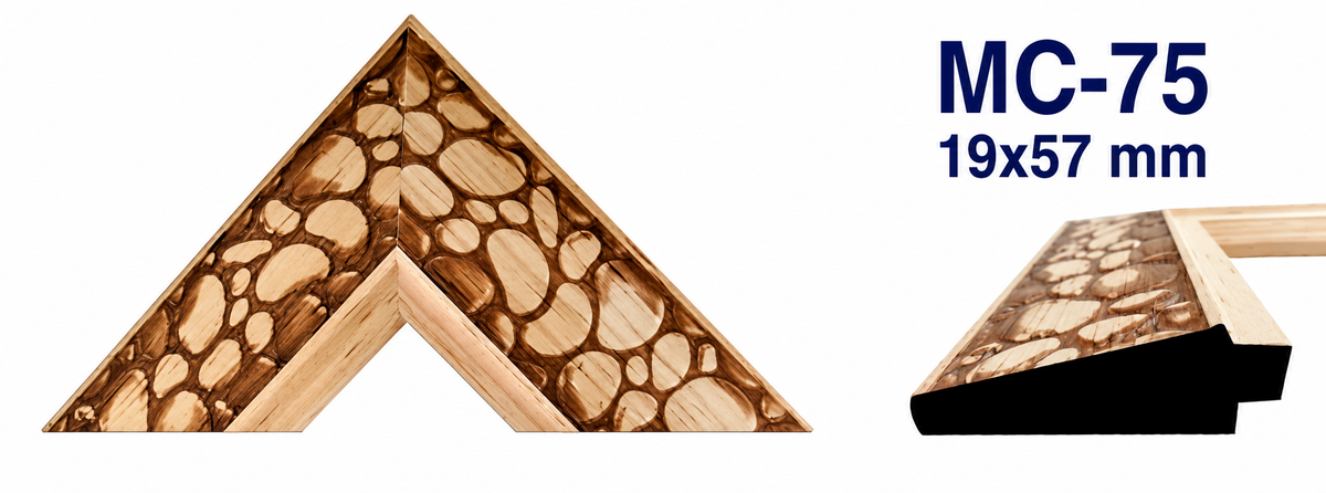 Moldura de madera grabada para marco MC75 – Kit de 4 piezas