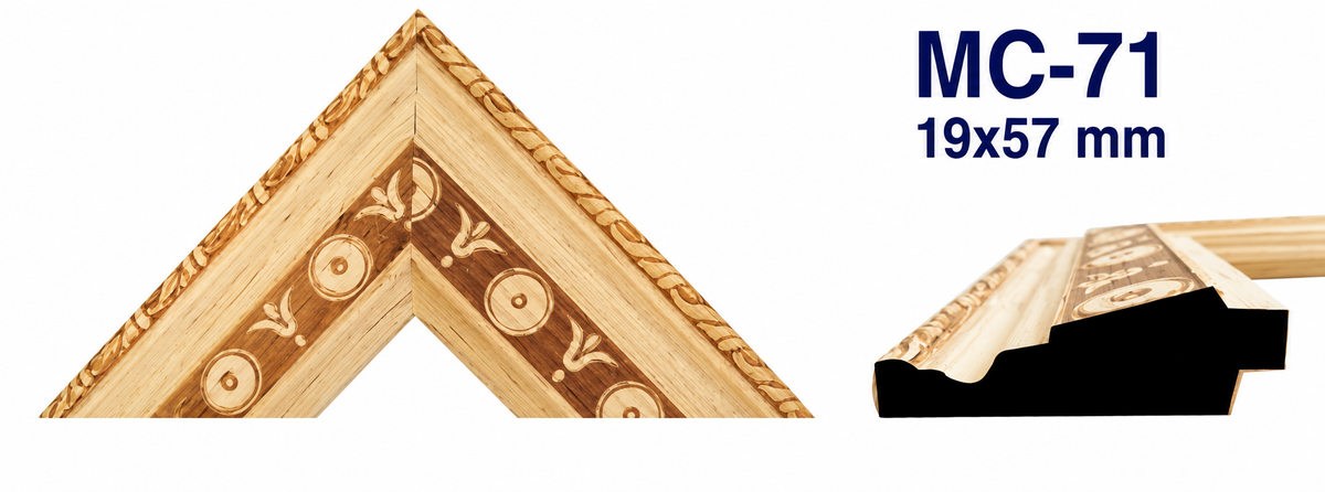 Moldura de madera grabada para marco MC71 – Kit de 4 piezas