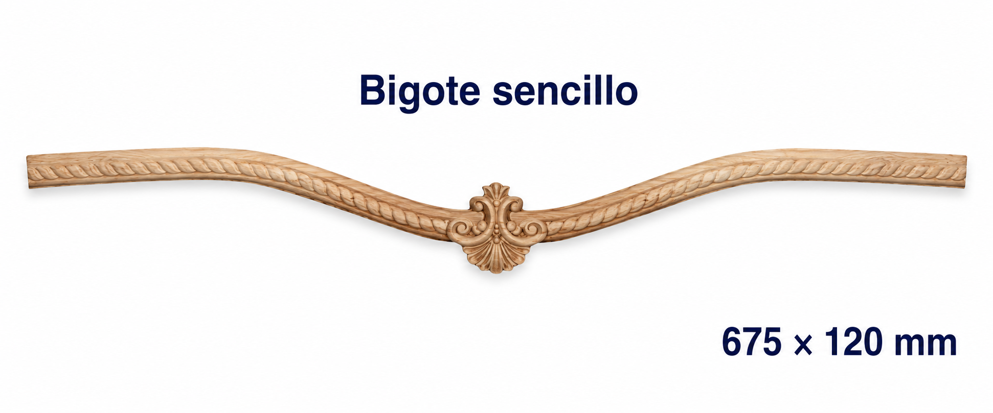 Bigote Decorativo Sencillo en Madera Natural