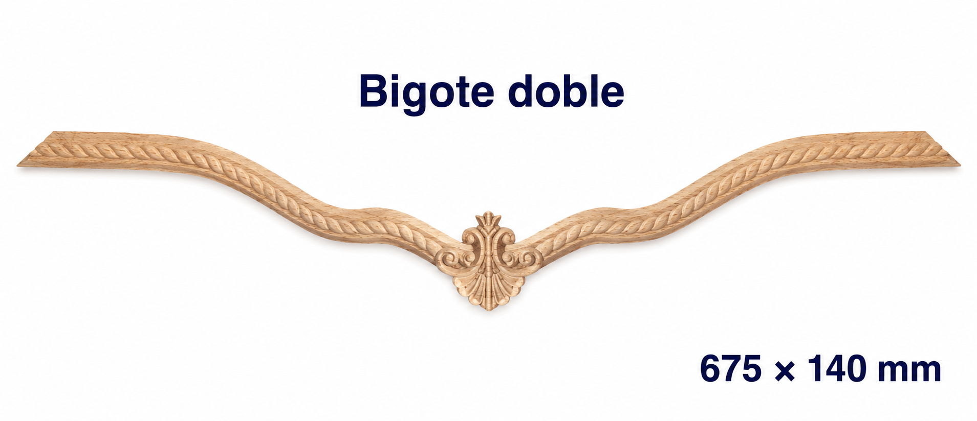 Bigote Decorativo Doble en Madera Natural