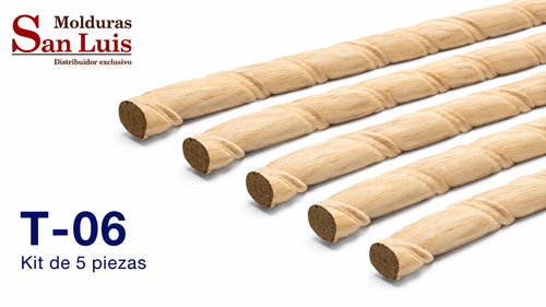 Kit 4 Bastones Trenzados T-06 de Madera | 55 cm c/u | Pino Natural para Proyectos DIY