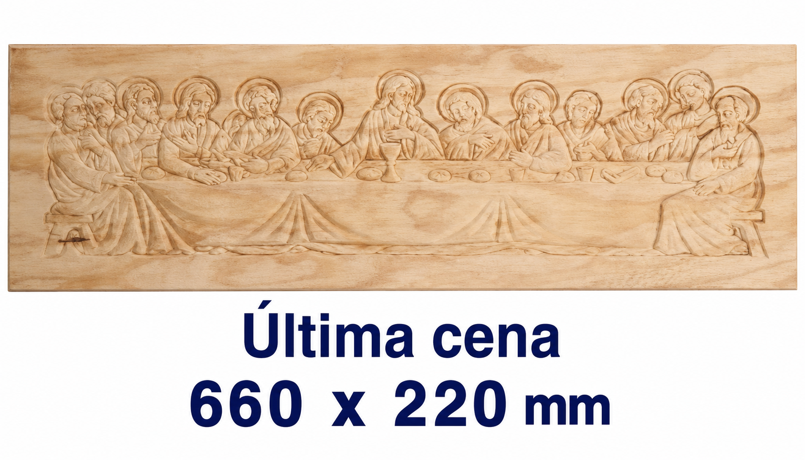 Relieve Decorativo de la Última Cena en Madera Natural
