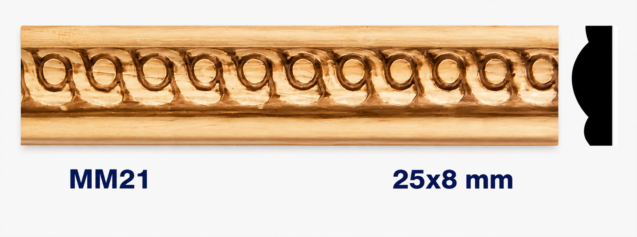 Moldura de madera grabada para mueble MM-21 – Kit de 2 piezas