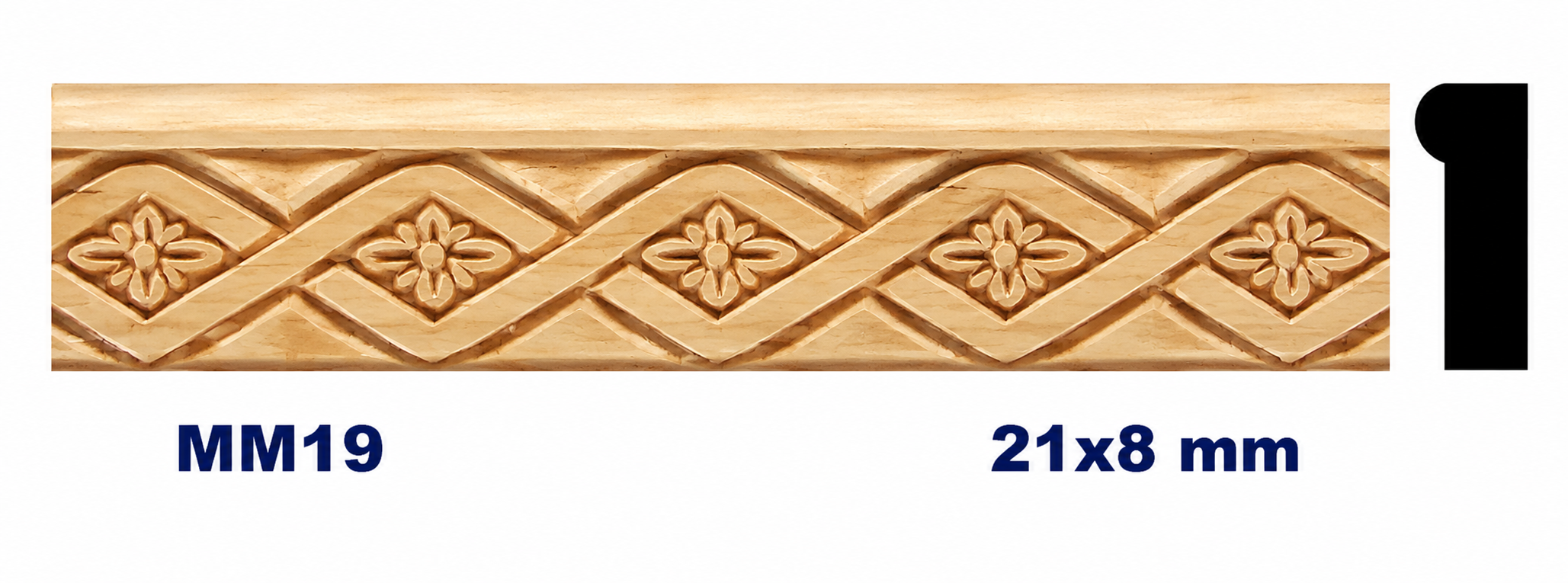 Moldura de madera grabada para mueble MM-19 – Kit de 2 piezas