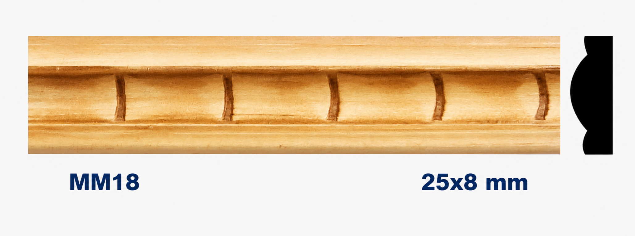 Moldura de madera grabada para mueble MM-18 – Kit de 2 piezas