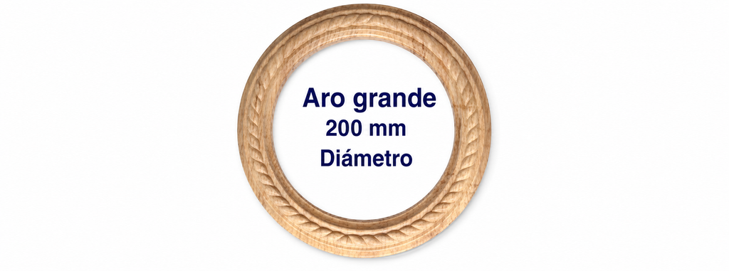 Kit de 10 Aros Decorativos Grandes en Madera Natural