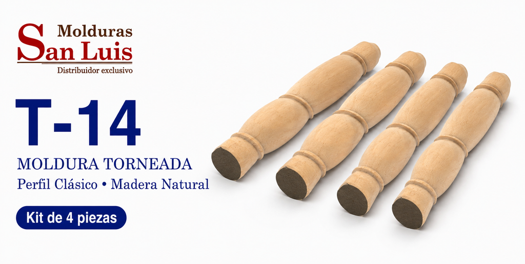 Kit 4 Bastones Trenzados T-14 de Madera | 55 cm c/u | Pino Natural para Proyectos DIY