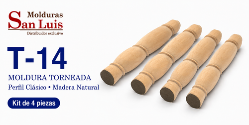 Kit 4 Bastones Trenzados T-14 de Madera | 55 cm c/u | Pino Natural para Proyectos DIY