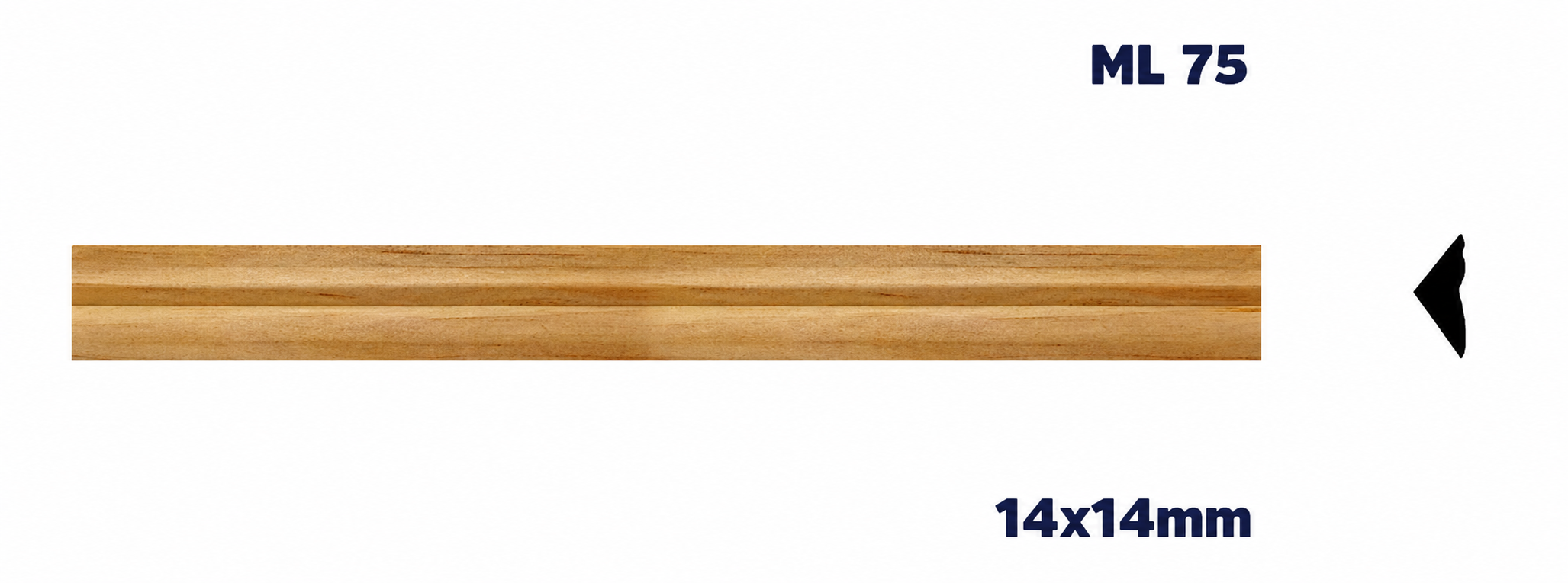 Moldura de madera lisa para mueble ML-75 – Kit de 2 Piezas (2.5 m Totales)