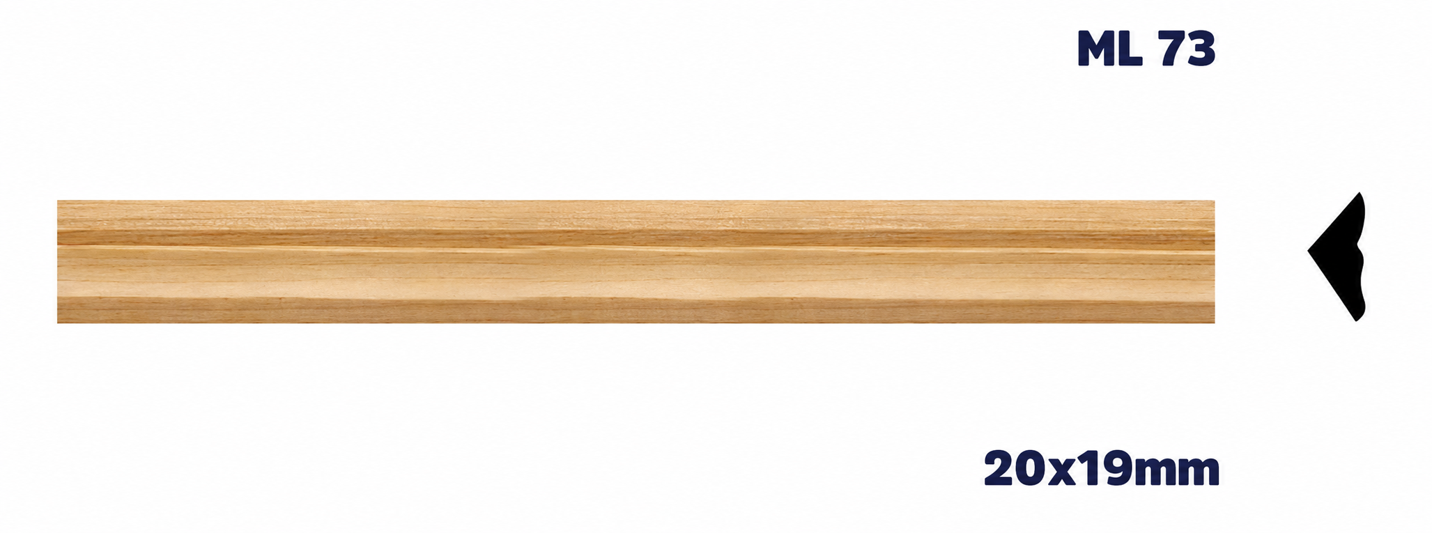 Moldura de madera lisa para mueble ML-73 – Kit de 2 Piezas (2.5 m Totales)