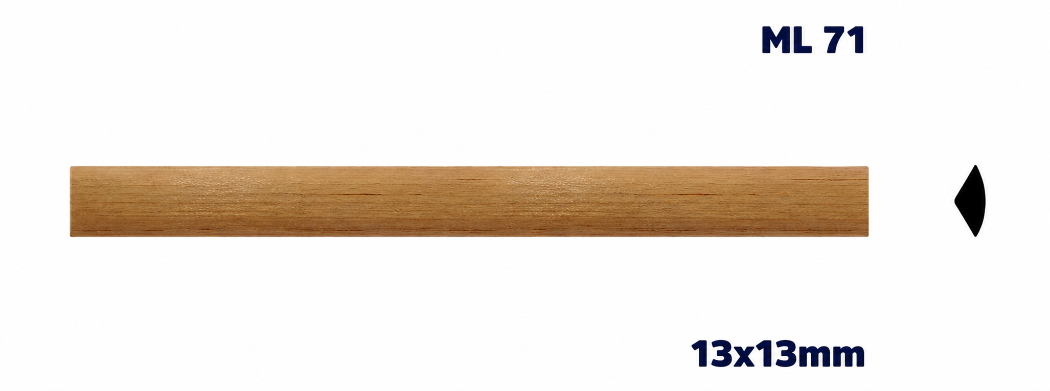 Moldura de madera lisa para mueble ML-71 – Kit de 2 Piezas (2.5 m Totales)