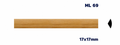 Moldura de madera lisa para mueble ML-69 – Kit de 2 Piezas (2.5 m Totales)