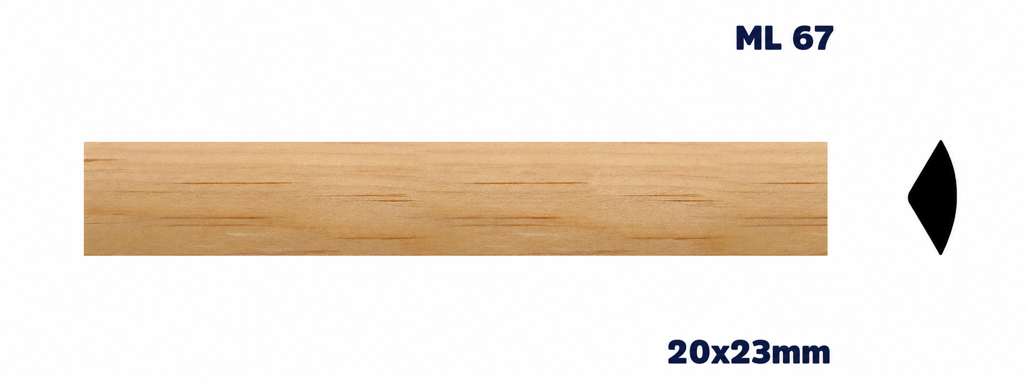 Moldura de madera lisa para mueble ML-67 – Kit de 2 Piezas (2.5 m Totales)