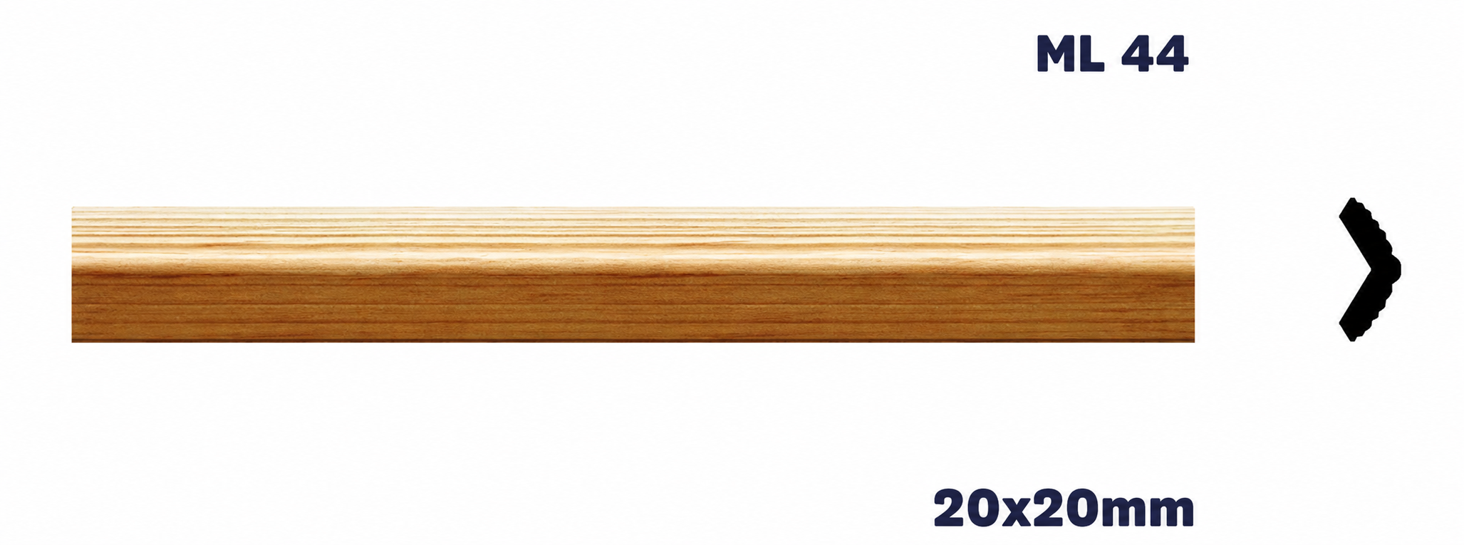 Moldura de madera lisa para mueble ML-44 – Kit de 2 Piezas (2.5 m Totales)