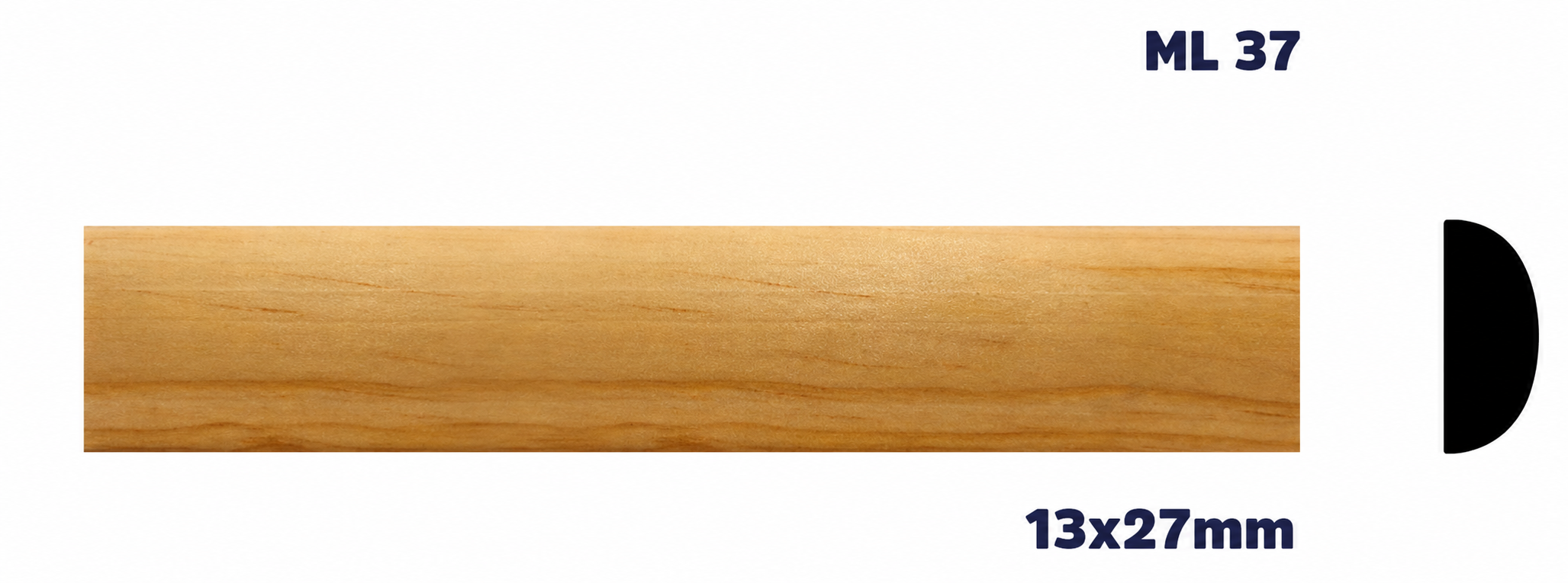 Moldura de madera lisa para mueble ML-37 – Kit de 2 Piezas (2.5 m Totales)