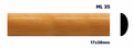Moldura de madera lisa para mueble ML-35 – Kit de 2 Piezas (2.5 m Totales)