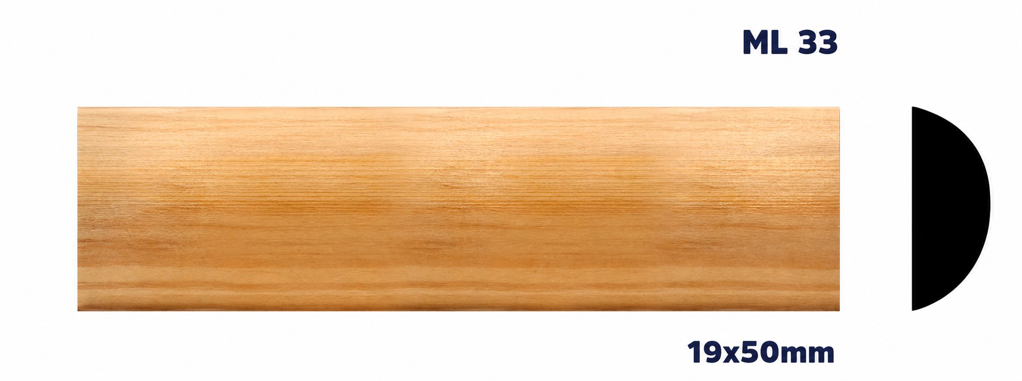Moldura de madera lisa para mueble ML-33 – Kit de 2 Piezas (2.5 m Totales)