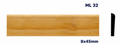 Moldura de madera lisa para mueble ML-32 – Kit de 2 Piezas (2.5 m Totales)
