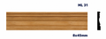 Moldura de madera lisa para mueble ML-31 – Kit de 2 Piezas (2.5 m Totales)