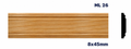 Moldura de madera lisa para mueble ML-26 – Kit de 2 Piezas (2.5 m Totales)