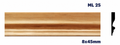 Moldura de madera lisa para mueble ML-25 – Kit de 2 Piezas (2.5 m Totales)
